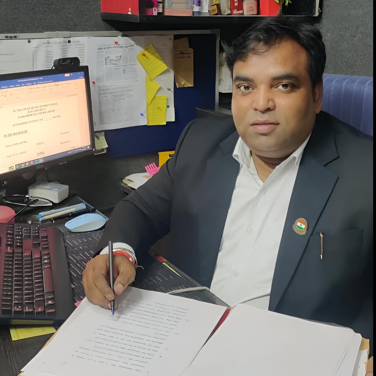 Advocate Gagan Verma preparing property documentation